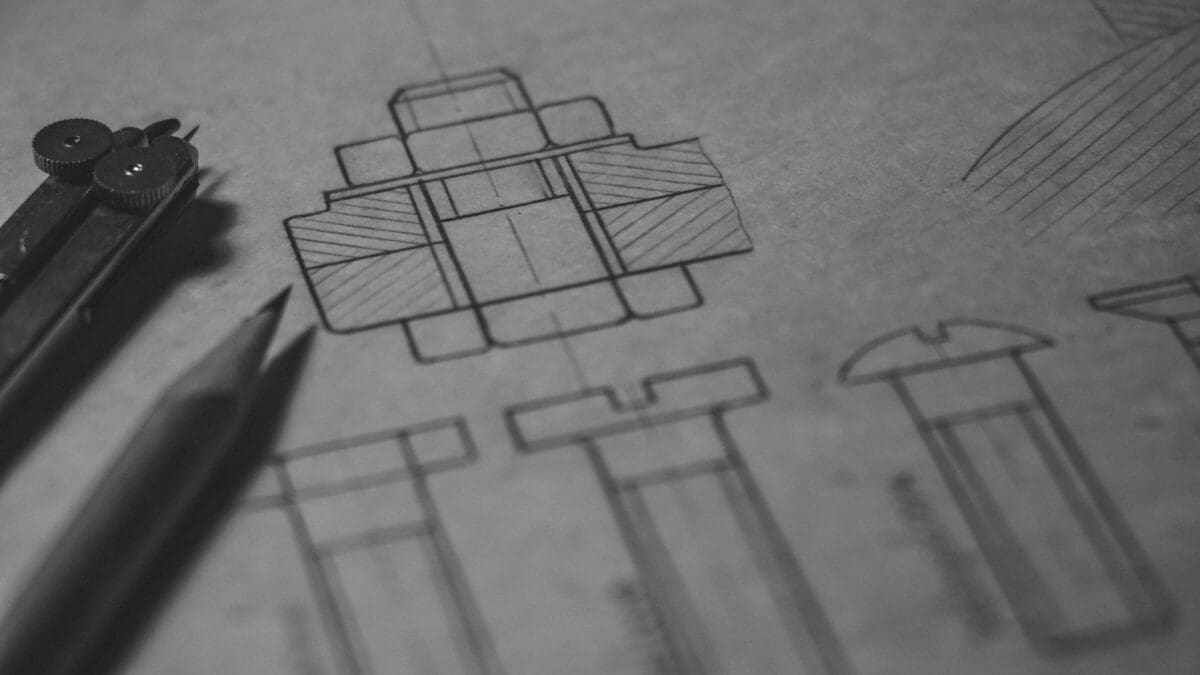 an image of an architect's pencil sketch. An architect is often a creator